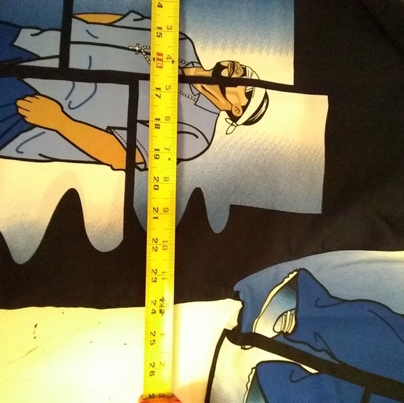 Blue Boy Mens Shirt Blue White Black Short Sleeve Button Down  M/48 Korea - Picture 4 of 6